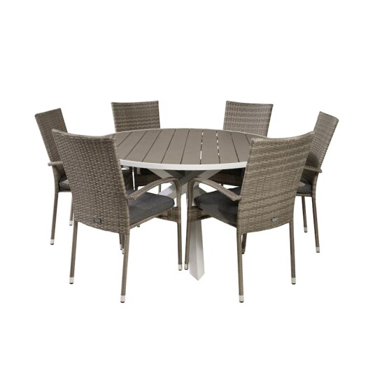Spisegruppe Venture Home Pincy Ø140 med 6 Asta Stoler