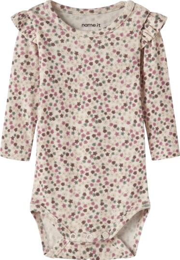 Name It Body I/e NbfLianna Antique White Name It 1 år (80) Langermet Body Beige Grønn Rosa