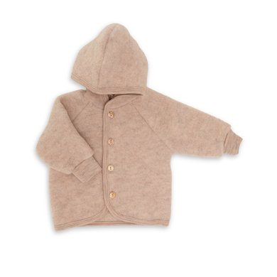 Engel Sand Babyjakke med hette i melange Engel Sand Babyjakke med hette i melange
