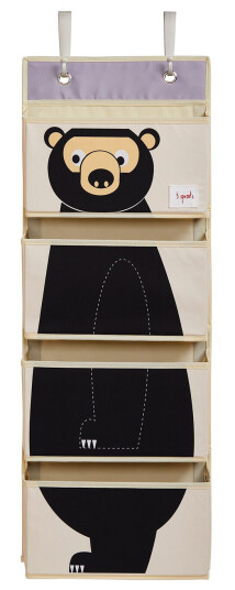 3 Sprouts Hanging Wall Organizer Black Bear