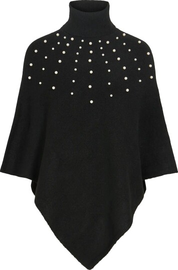 Vila Vikika Rollneck Poncho/Ka   BLACK   One Size