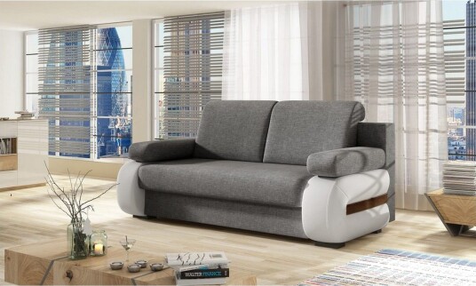 Sofa Eltap Laura 202x79x84 cm Sawana 05 Soft 17 Grå Hvit
