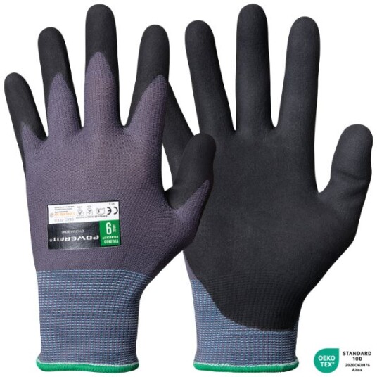 Granberg Powerfit Touchscreen-kompatible monteringshansker, svart/grå, 12 par, SGR-114-0933 7