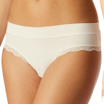 Schiesser Truser Unique Cotton Lace Brazilian Brief Krem bomull 46 Dame
