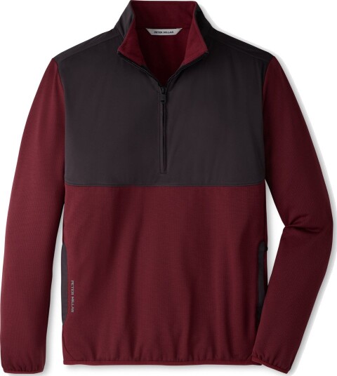Peter Millar Vail Half Zip Rød Golfjakke herre Bordeaux XX Large