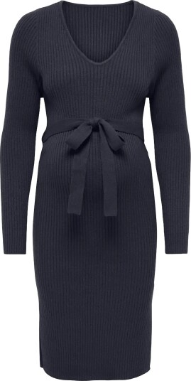 Only Maternity Olmkatia V Neck Midi Belt Dress Knt NIGHT SKY S