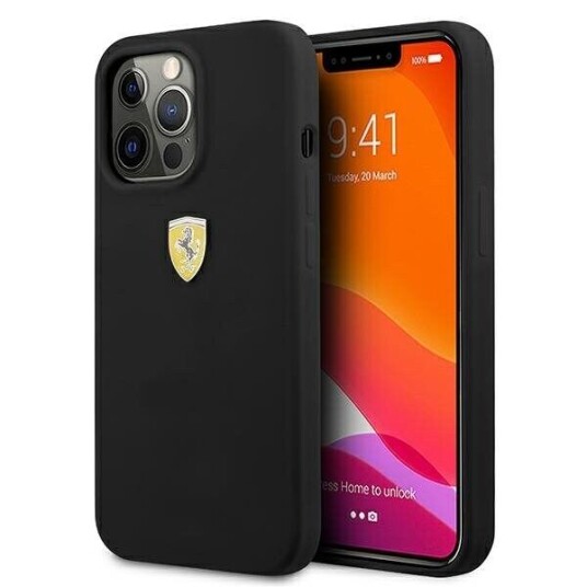 Ferrari Silikon Mobildeksel for iPhone 13 Pro / 13 6,1" Svart