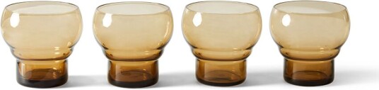 Hkliving 70's Bulb glass 27 cl 4-pk Amber