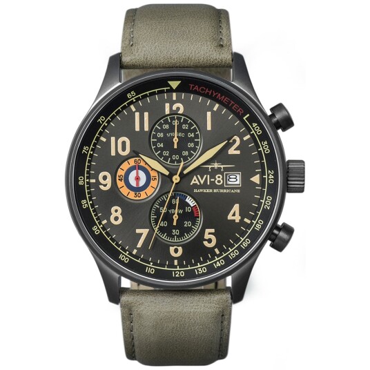 Avi-8 Hawker Hurricane AV-4011-0E - Herre - 42 mm - Kvarts urverk - Safirglass Avi-8 Hawker Hurricane AV-4011-0E - Herre - 42 mm - Kvarts urverk - Safirglass