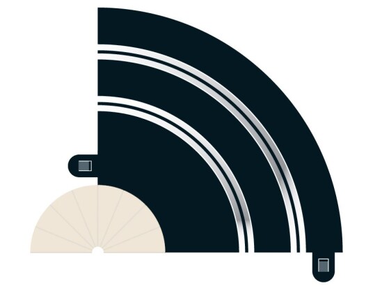 ScaleXtric C8201 Radius 1 Hairpin Curve 90° x 2