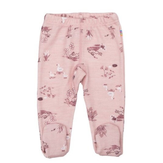 Joha Goose ull/bambus leggings med fot rosa 60 Joha Goose ull/bambus leggings med fot rosa 60