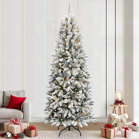 Kunstig juletre Hvit 93 x 93 x 240 cm PVC plast stål og PE