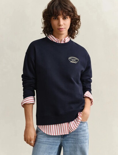 GANT Rope Graphic C Neck Sweat Navy XL GANT Rope Graphic C Neck Sweat Navy XL