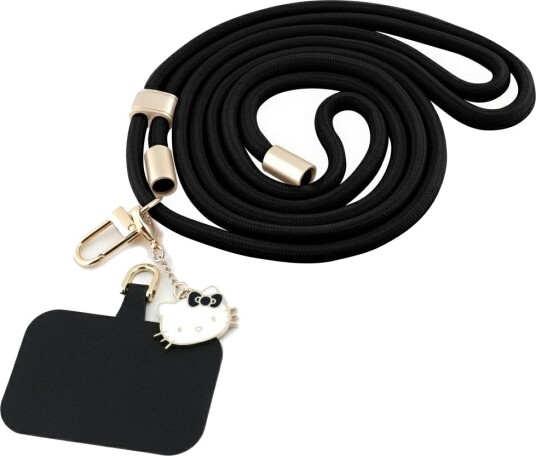 Hello Kitty Patch & Kitty Head Charm   Universell Telefonstropp / Snor Svart