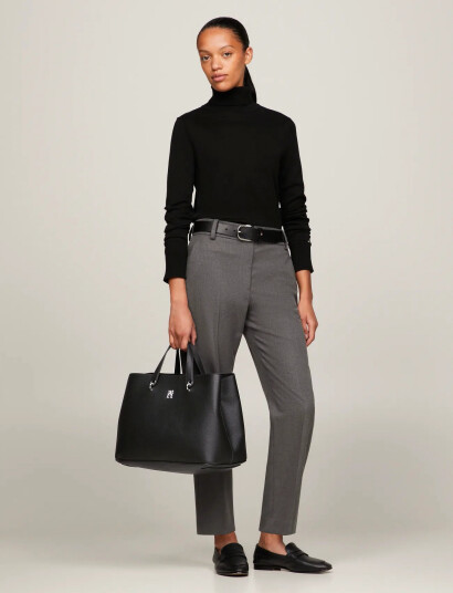 Tommy Hilfiger Th Emblem Satchel - Black - ONE SIZE