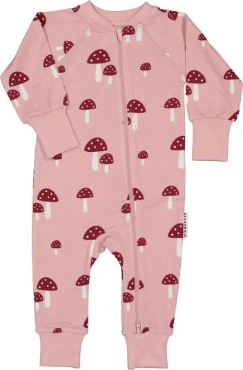 Geggamoja Bamboo Two Way Zip Pyjamas   Pink   86/92