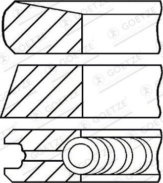 Stempelringsett GOETZE ENGINE 08-373807-00