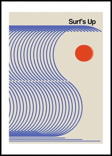 Surf's Up Biscuit Blue Plakat Plakat / 40x50cm
