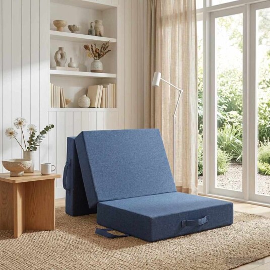 vidaXL Sammenleggbar sofabed 75 x 67 x 45 cm Blå vidaXL Sammenleggbar sofabed 75 x 67 x 45 cm Blå