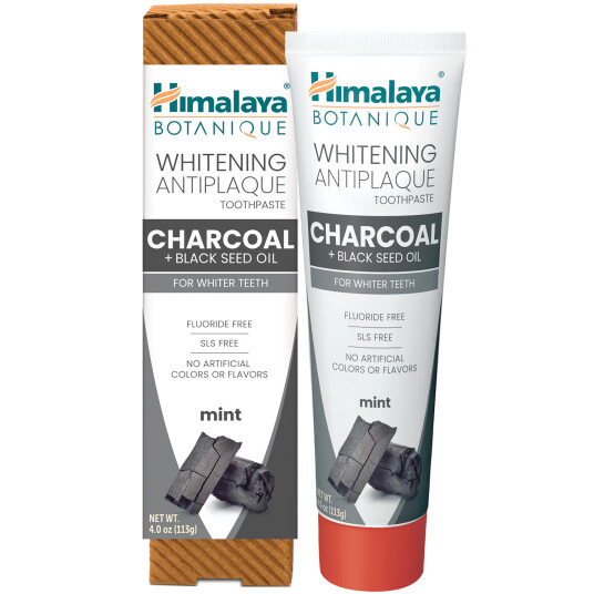 Himalaya Tannkrem Botanique Whitening Charcoal og Black Oil