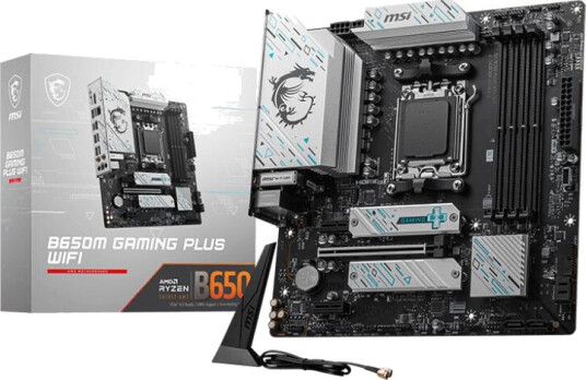 MSI B650M Gaming Plus Hovedkort AM5 DDR5 Micro-ATX med Wi-Fi 6E MSI B650M Gaming Plus Hovedkort AM5 DDR5 Micro-ATX med Wi-Fi 6E