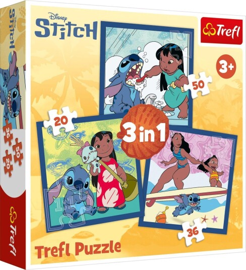Trefl 3-i-1 Puslespill 20/36/50 brikker Lilo & Stitch