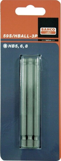 Bahco Bits 59S 1/4"" unbrako med kule 8x89mm 2-pakning