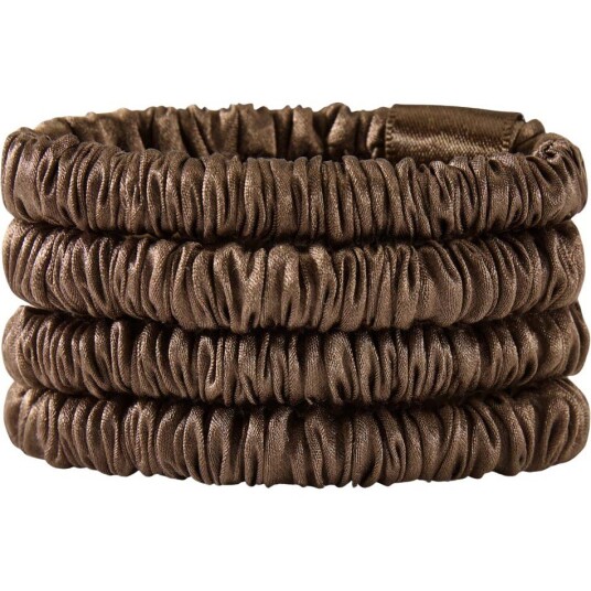 Lenoites Mulberry Silk Skinny Scrunchies Brown Lenoites Mulberry Silk Skinny Scrunchies Brown