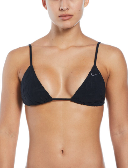 NIKE SWIM Nike Retro Flow Terry Bikini Top - Black - XS NIKE SWIM Nike Retro Flow Terry Bikini Top - Black - XS