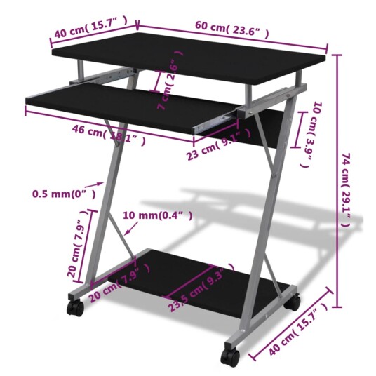 vidaXL Datamaskin Skrivebord Svart Finish vidaXL Datamaskin Skrivebord Svart Finish