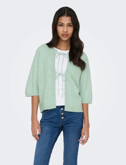 ONLY Onlsimoni 2/4 Bow Cardigan Knt Noos Green XS ONLY Onlsimoni 2/4 Bow Cardigan Knt Noos Green XS