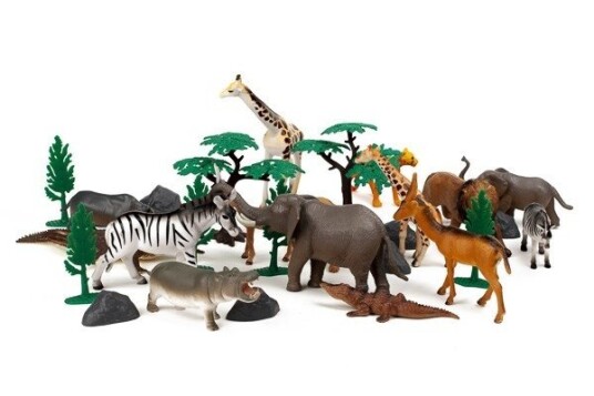 Animal Planet Ville Dyr Figurer Sett med 30 Dyr i 3,2L Bøtte
