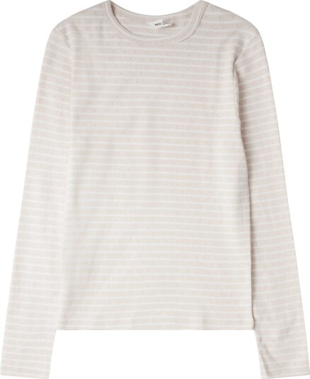 Mango Striped Cotton T Shirt LT PASTEL PINK 164 Mango Striped Cotton T Shirt LT PASTEL PINK 164