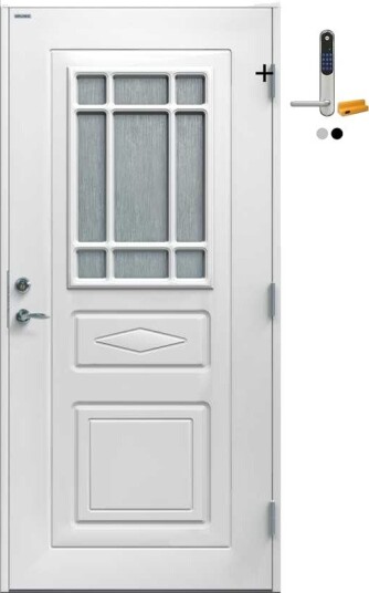 Ytterdør Diplomat Eide Sotet glass med Yale Doorman Classic Home