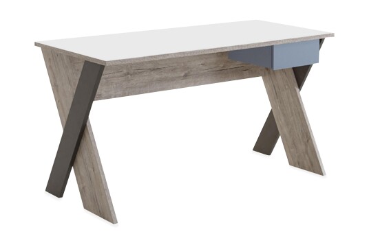 Skrivebord Ridley 135 cm med Oppbevaringsskuff Beige/Grå