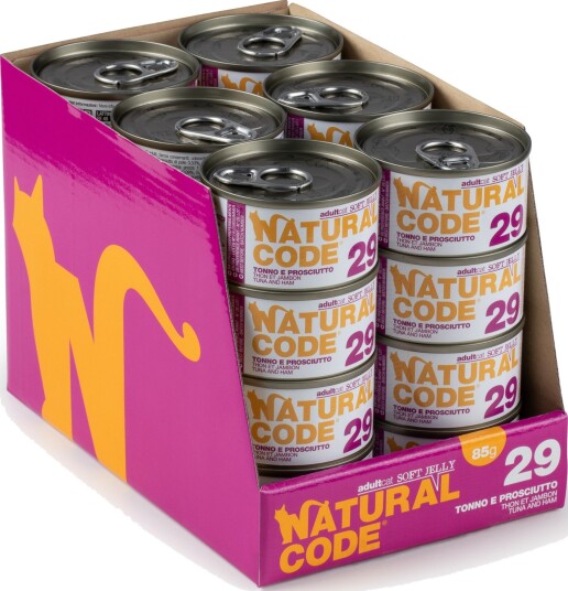 Natural Code våtfôr Sparepakke Soft Jelly Can Tunfisk og skinke 24 x 85 g
