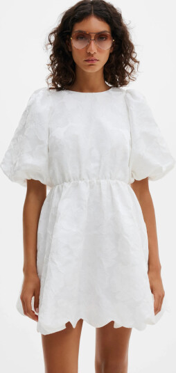 Malina Elina Scalloped Detail Mini Dress - White - M Malina Elina Scalloped Detail Mini Dress - White - M