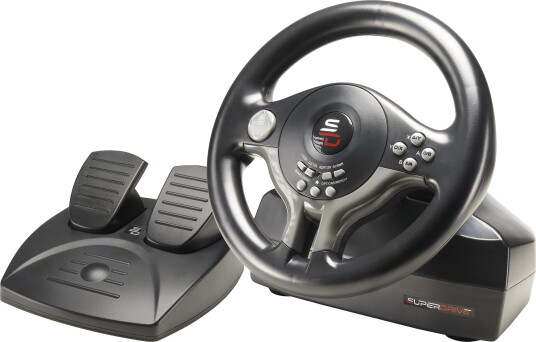 Subsonic SV200, Ratt + pedaler, Nintendo Switch, PC, PlayStation 4, Xbox, 180°, Koblet med ledninger (ikke trådløs), USB, Sort, Grå