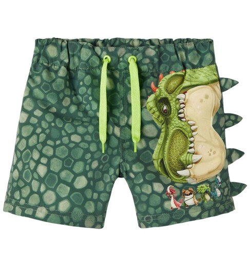 Name It Badebukse nmmMad Gigantosaurus Long Swimshort Grønn