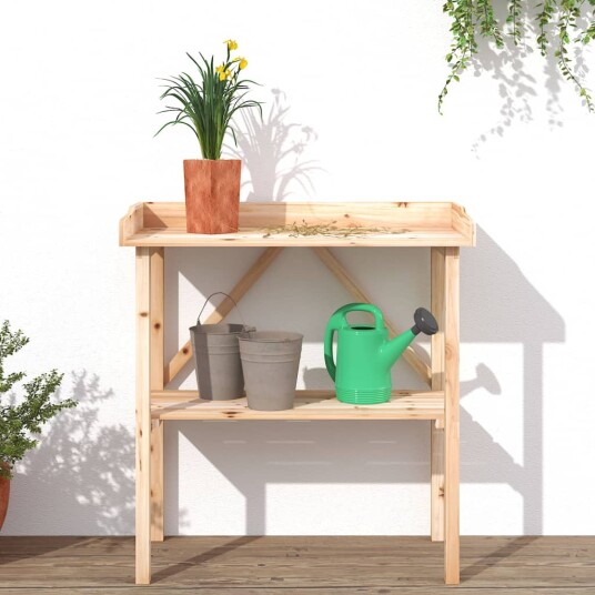 Plantebord med hylle 78x38x82,5 cm heltre gran Plantebord med hylle 78x38x82,5 cm heltre gran