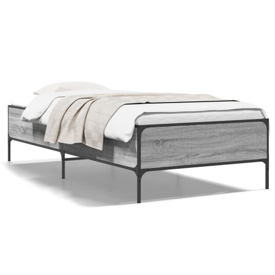  Sengeramme grå sonoma 100x200 cm konstruert tre og metall 8721012984905