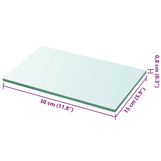 vidaXL Hyllepaneler 2 stk klart glass 30x15 cm vidaXL Hyllepaneler 2 stk klart glass 30x15 cm