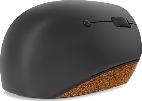 Lenovo Go - Mus - Ergonomisk - Høyrehendt - Blå Optisk - 6 Knapper - Trådløs - 2.4 Ghz - Usb Trådløs Mottaker - Grå, Kork - Løsvekt