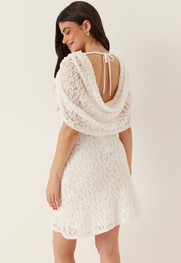 Bubbleroom Drapy Cape Lace Dress