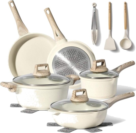 Granitt kokekarsett 13 delers non stick induksjonsklar