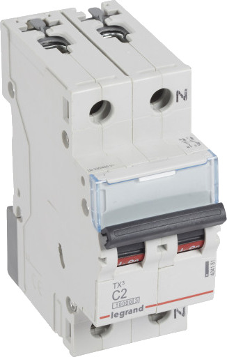 Legrand 5 stk TX³ MCB automatsikring C2 1P+N 2M 10/10kA