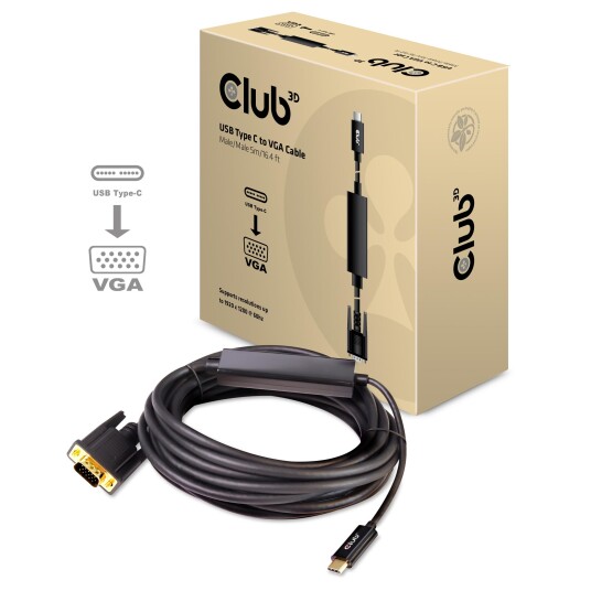 Club 3D USB-C til VGA Adapterkabel 5 m - Aktiv