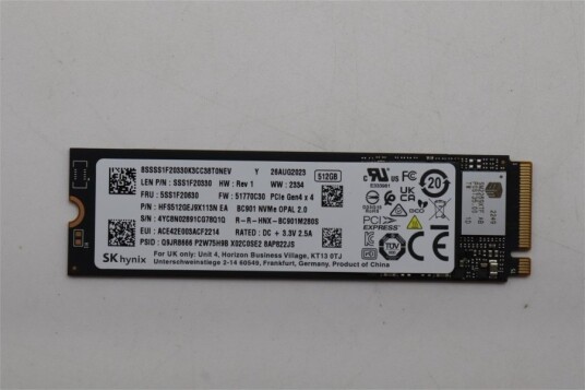 Lenovo SSD 512GB M.2 NVMe PCIe 4x4 5SS1F20630