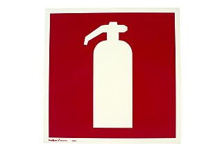 Skilt symbol brannslukker 20X20 cm
