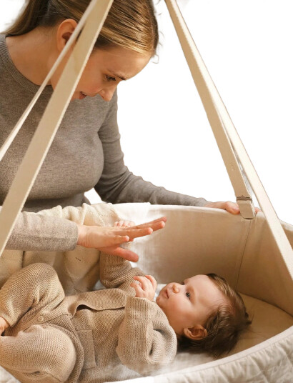 Moonboon Fitted Sheet Oval Cradle - White - ONE SIZE